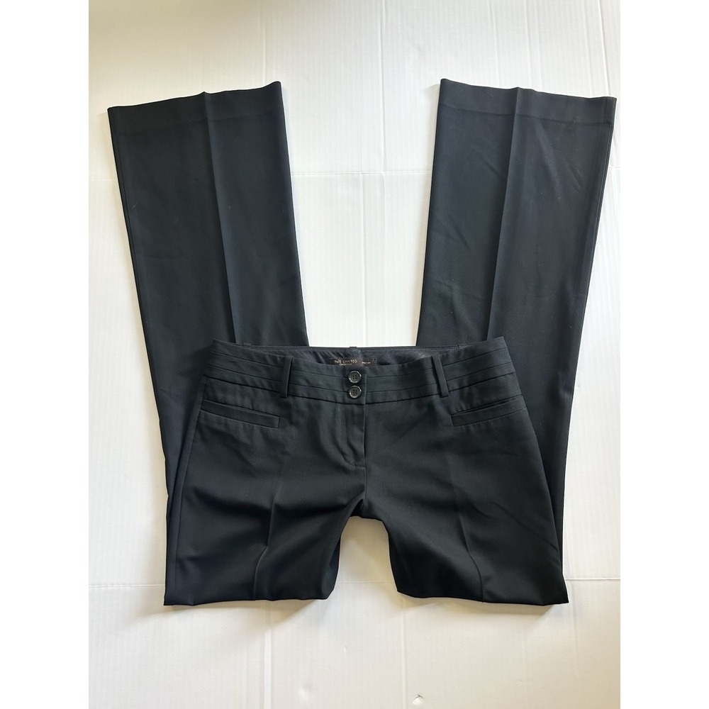2000s Low Rise Office Siren Boot Flare Long Trousers Button Detail Y2K Preppy